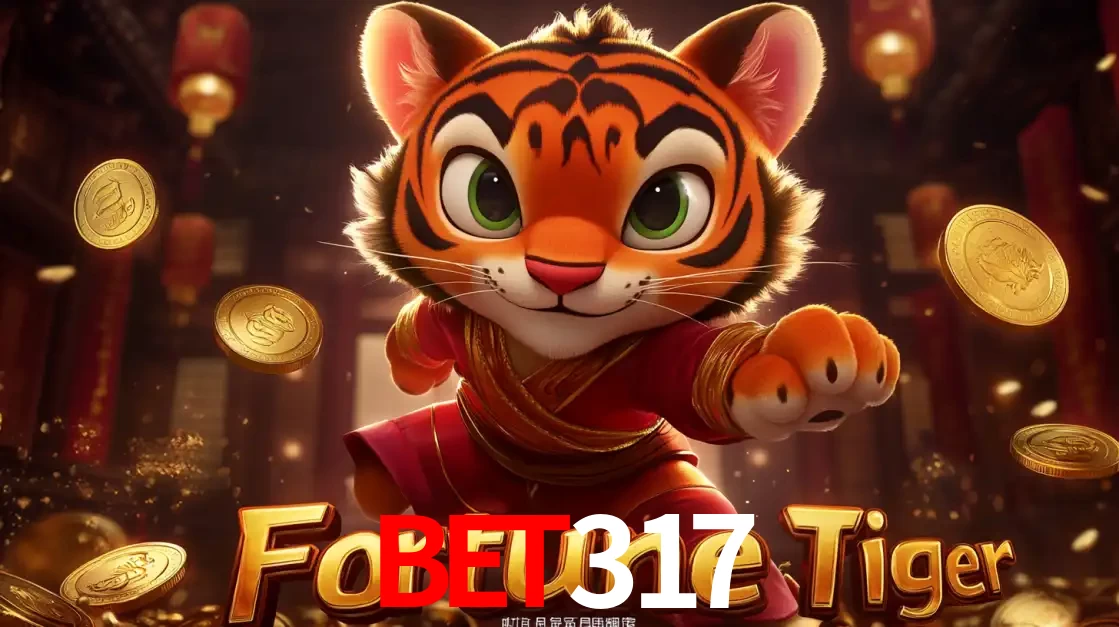 O carismático mascote do jogo de slot Fortune Tiger, um tigre fofo em pose de artes marciais, pronto para trazer sorte e multiplicadores de ganhos no cassino online BET317.