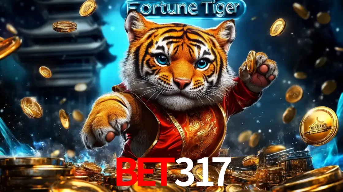 Imagem promocional do jogo de slot Fortune Tiger, com um tigre majestoso em traje tradicional cercado por uma fortuna em moedas de ouro, disponível agora no cassino BET317.
